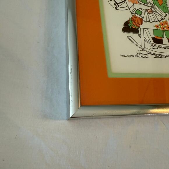 Marguerite Baldasaro Original Art Set Boy Girl Rocking Horse Love You Frame Mat - Picture 9 of 15